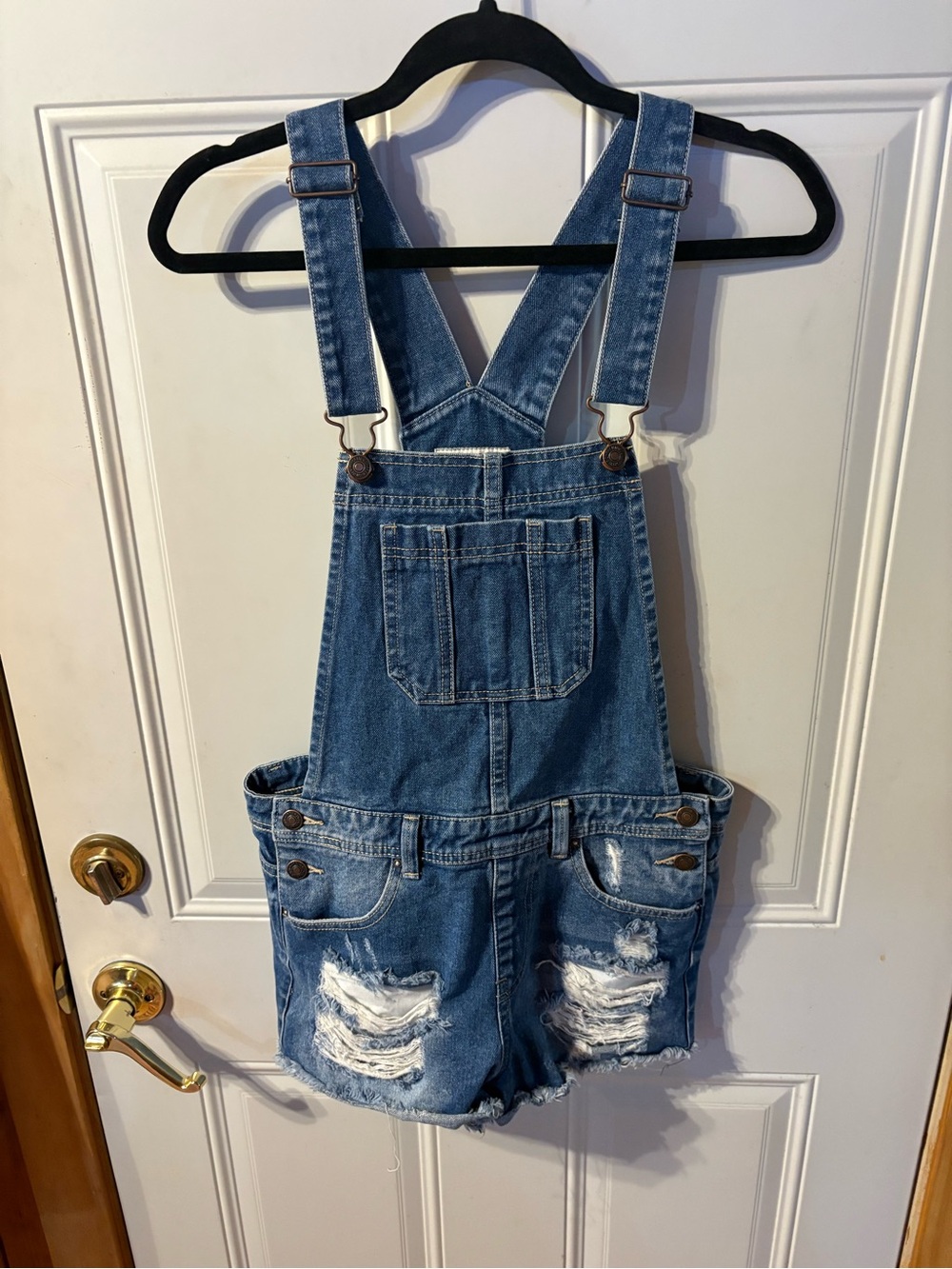 Forever 21 Distressed Denim Overalls – Size 27
